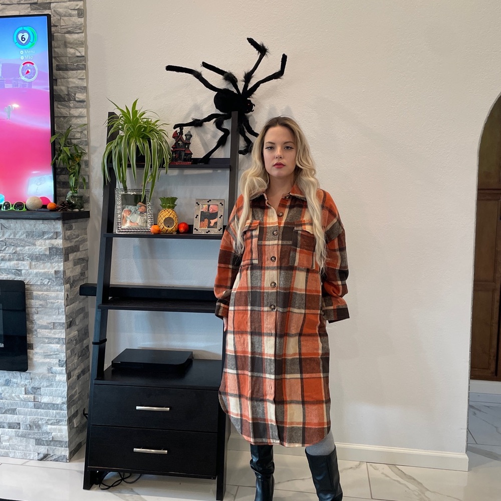 Long Plaid Coat